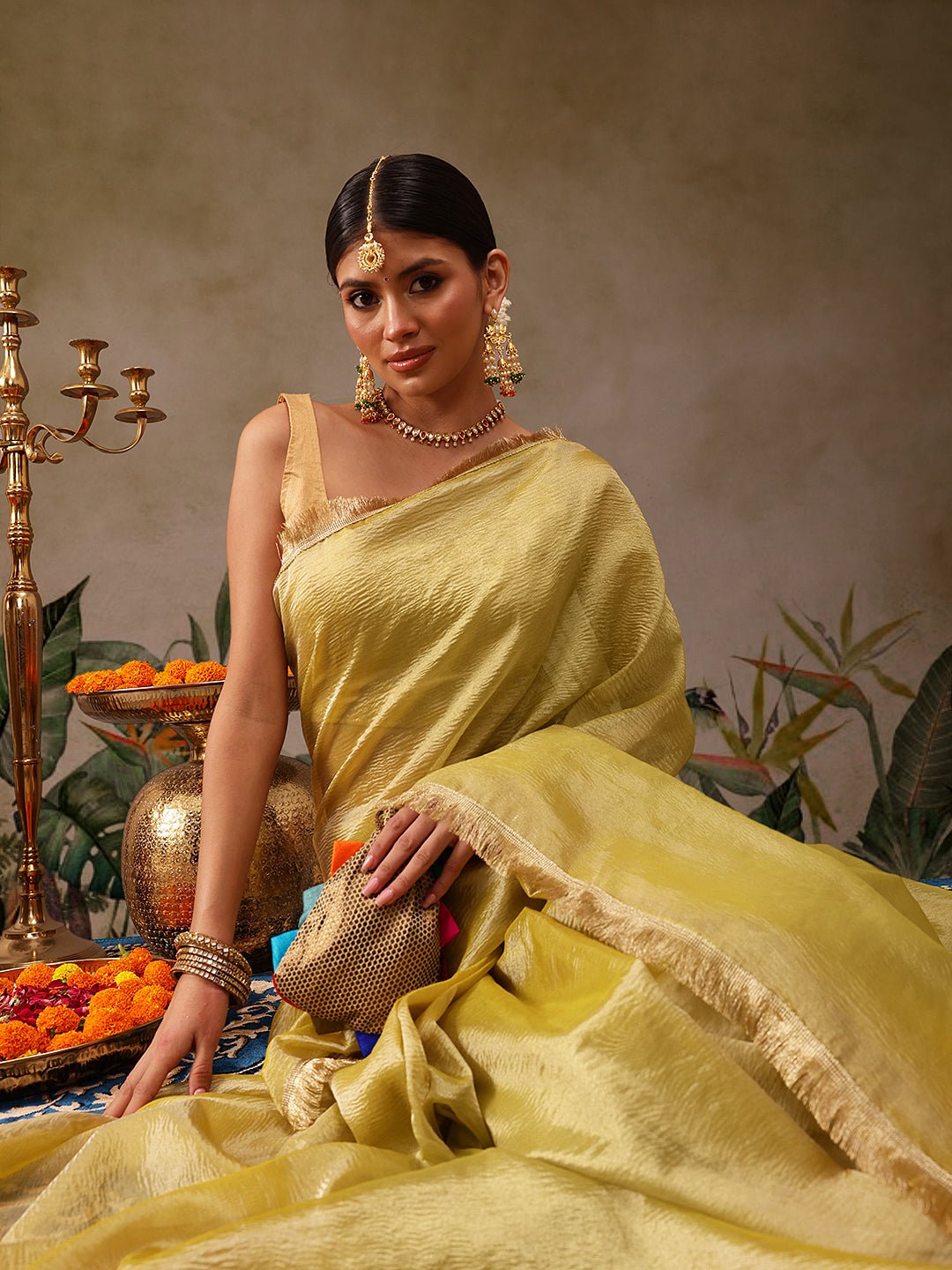 Yellow Tissue Organza Saree - Label Shona Rohatgi Garg