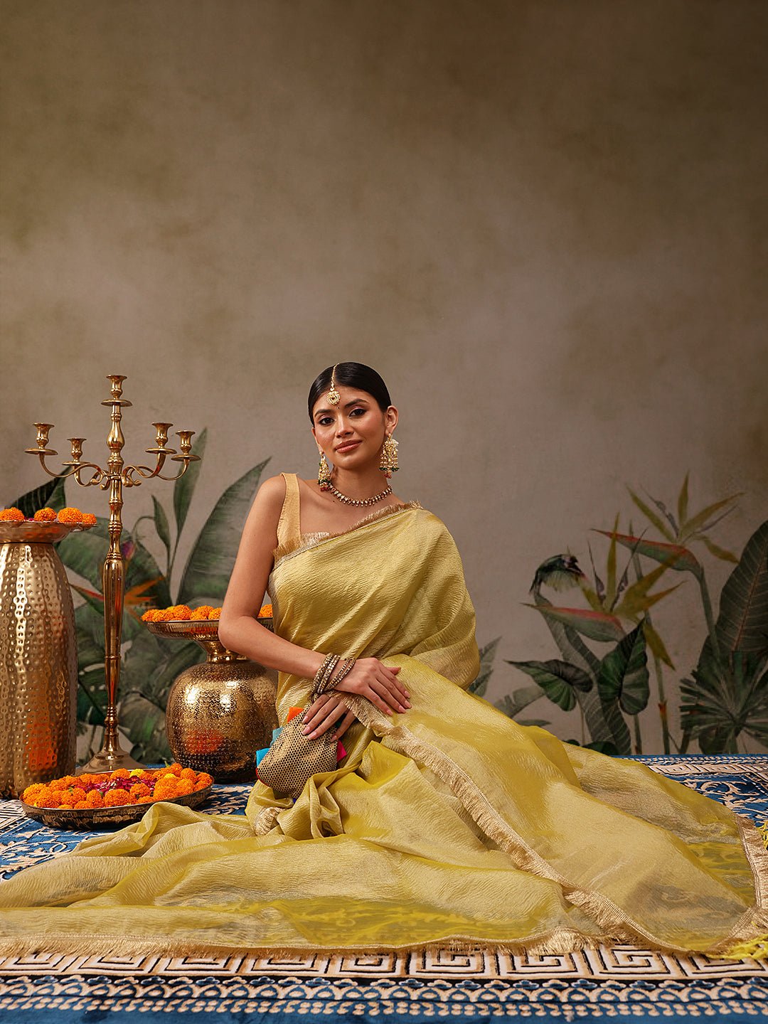 Yellow Tissue Organza Saree - Label Shona Rohatgi Garg